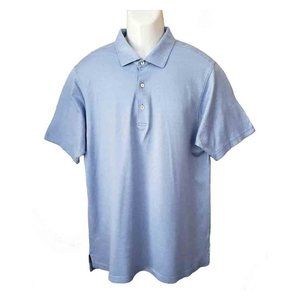 Peter Millar Polo Golf Shirt Blue Cotton Men's Size Large